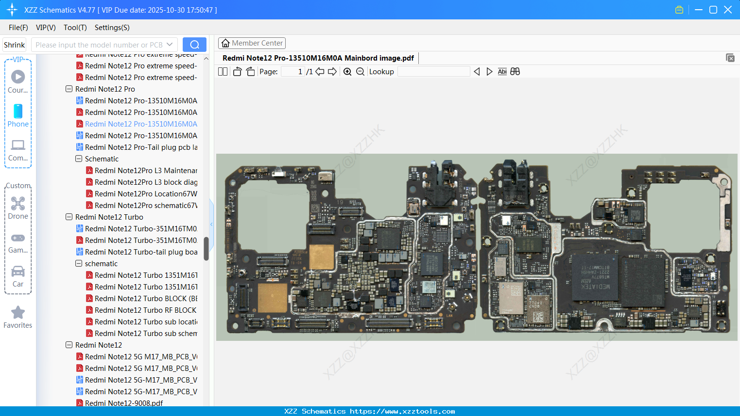 Xiaomi Redmi Note12 Pro-13510M16M0A Mainbord Image